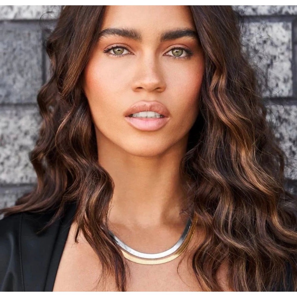 Jennifer Zeuner Necklace Silver IP Plated Herringbone With Bag NWT MSRP $352